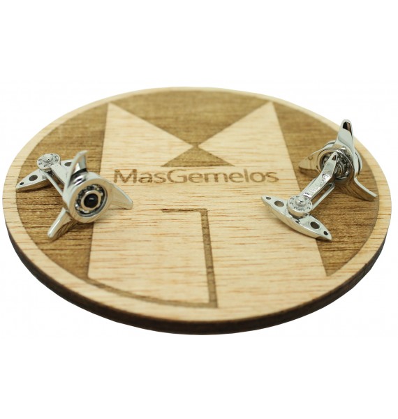 Gemelos para camisa Spinner Negro GTO Steel