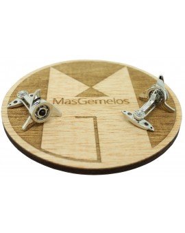 Gemelos para camisa Spinner Negro GTO Steel