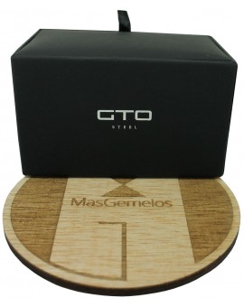 Gemelos para camisa Spinner Negro GTO Steel