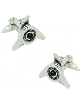 GTO Steel Red Spinner Cufflinks