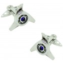 Gemelos para camisa Spinner Azul GTO Steel