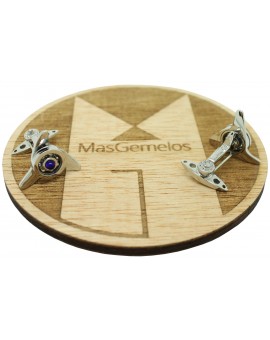 GTO Steel Blue Spinner Cufflinks 2