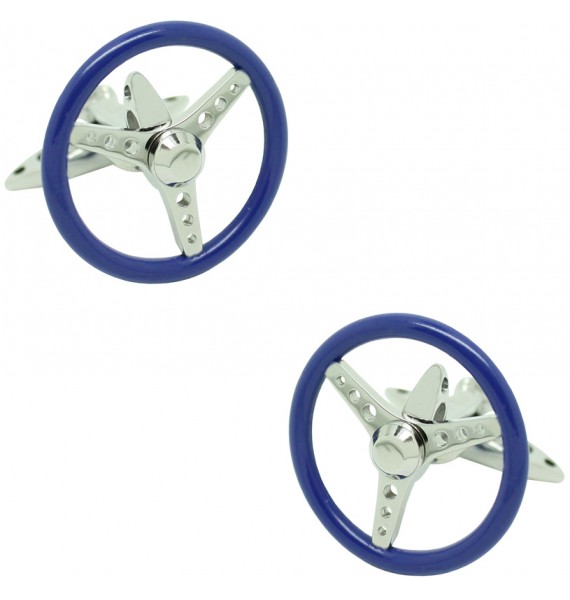 GTO Steel Blue Spinning Volante Cufflinks 