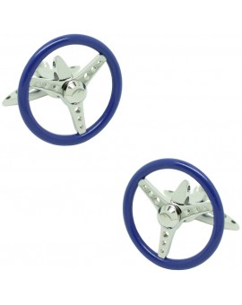 GTO Steel Blue Spinning Volante Cufflinks 