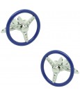 GTO Steel Blue Spinning Volante Cufflinks 