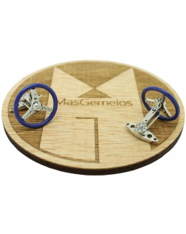 Gemelos para camisa Spinning Volante Azul GTO Steel 2