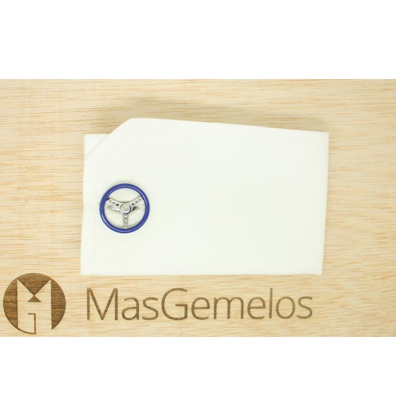 Gemelos para camisa Spinning Volante Azul GTO Steel