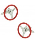 GTO Steel Red Spinning Volante Cufflinks 