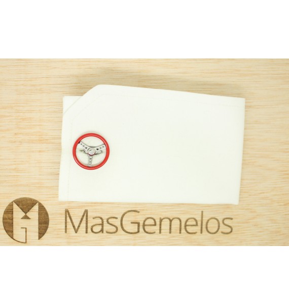 Gemelos para camisa personalizados Spinning Volante Rojo GTO Steel