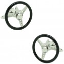 GTO Steel Black Spinning Volante Cufflinks 