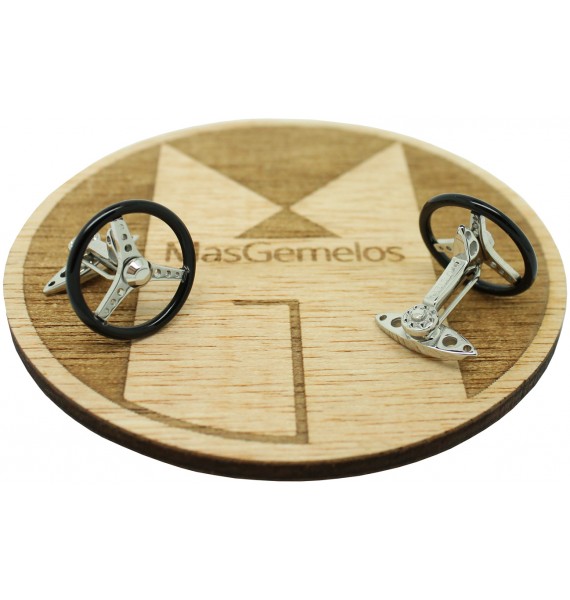 GTO Steel Black Spinning Volante Cufflinks 