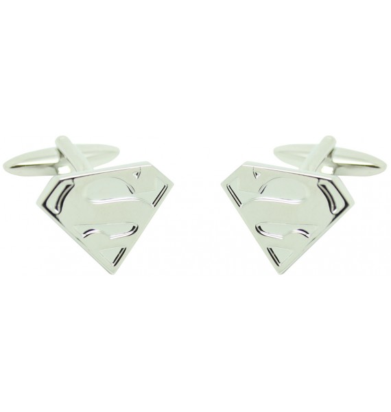 Silver Plated Superman Shield Cufflinks 