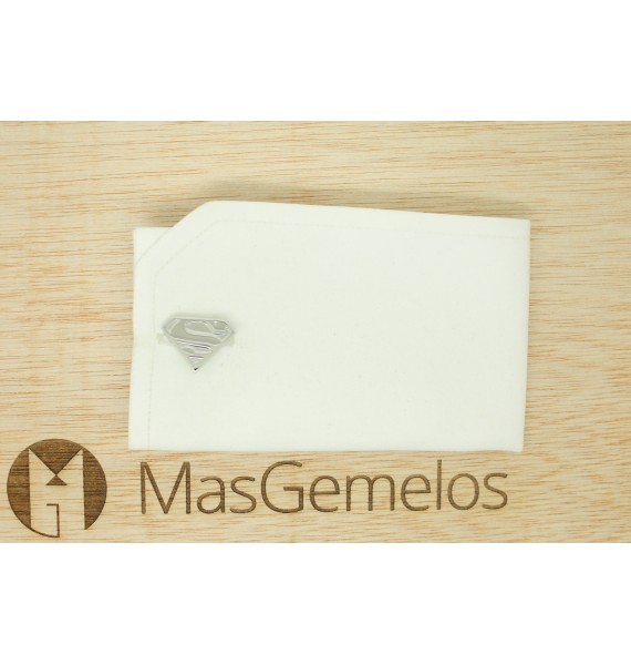 gemelos para boda superman plateado