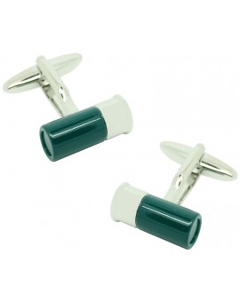 Green Gun Cartridge Cufflinks 