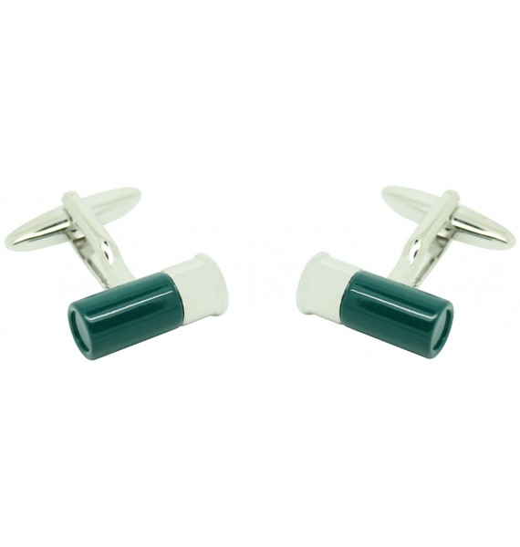 Green Gun Cartridge Cufflinks 