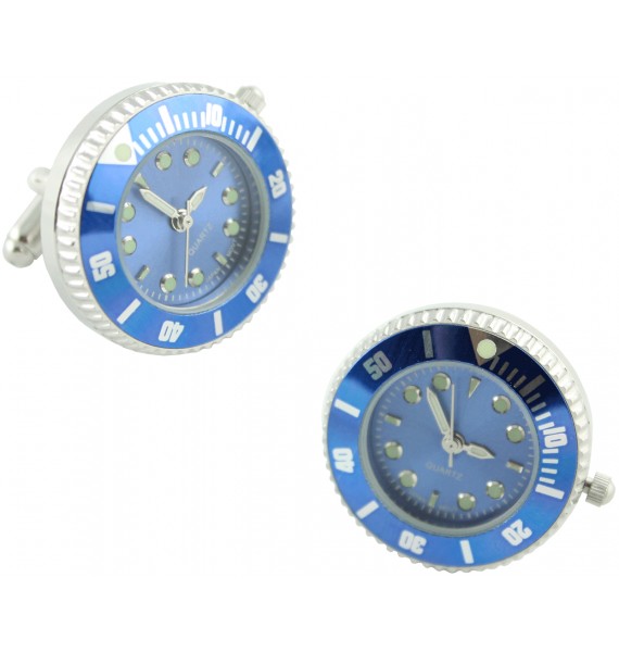 Blue Sports Watch Cufflinks 