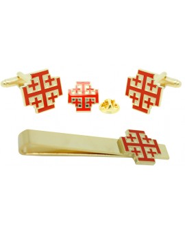 Pack Gemelos, Pisacorbatas y Pin Orden del Santo Sepulcro de Jerusalén