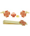 Order of the Holy Sepulchre Cufflinks,Tie Bar and Pin Gift Set