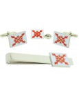 White Tercio of Infantry from Century XVI Cufflinks,Tie Bar and Pin Gift Set