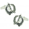 PREMIUM Sterling Silver Spanish Military Legal Corps Emblem Cufflinks