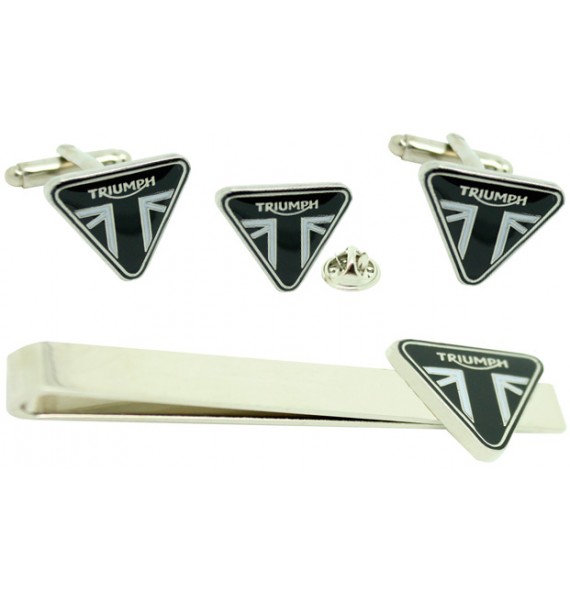 New Triumph Logo Cufflinks,Tie Bar and Pin Gift Set