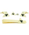 Gold Plated Zelda Cufflinks,Tie Bar and Pin Gift Set