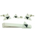 Silver Plated Zelda Cufflinks,Tie Bar and Pin Gift Set