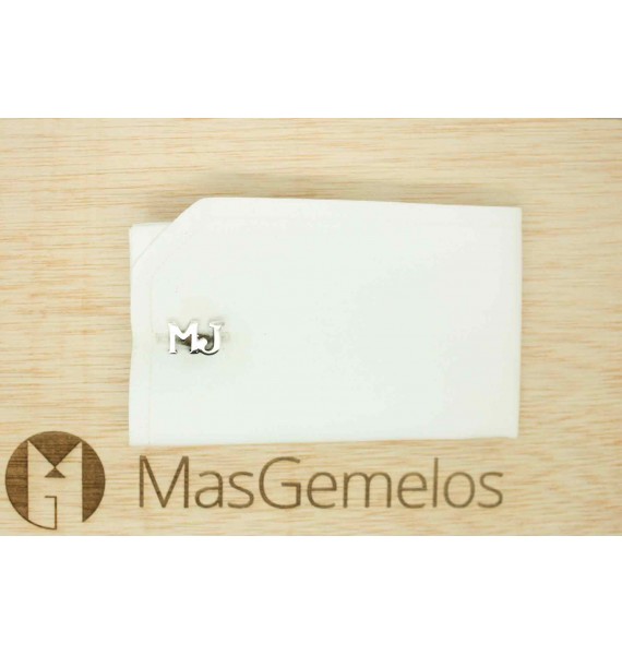 gemelos para camisa iniciales de plata de ley