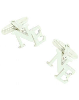 Gemelos dos Iniciales a medida 3D Plata 925