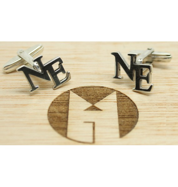 comprar gemelos personalizados iniciales desplazadas plata de ley