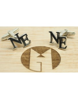 comprar gemelos personalizados iniciales desplazadas plata de ley