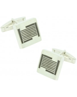 Gemelos para camisa Cuadrados volumen Plata 925 
