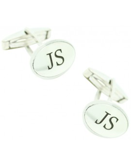 Cufflinks for men with Inicitials of cut-way Sterling silver 925