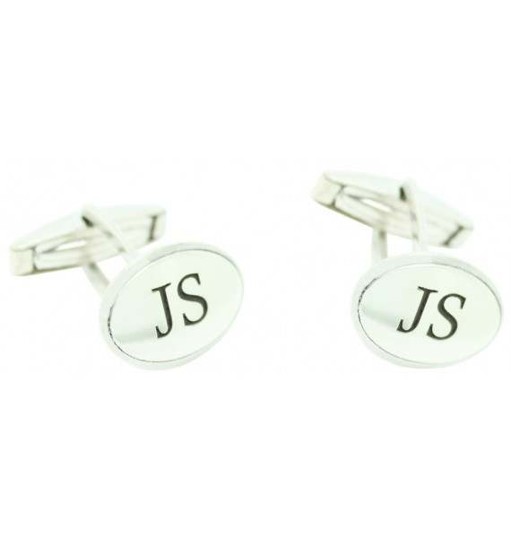 gemelos para boda iniciales personalizadas grabado en Plata de ley