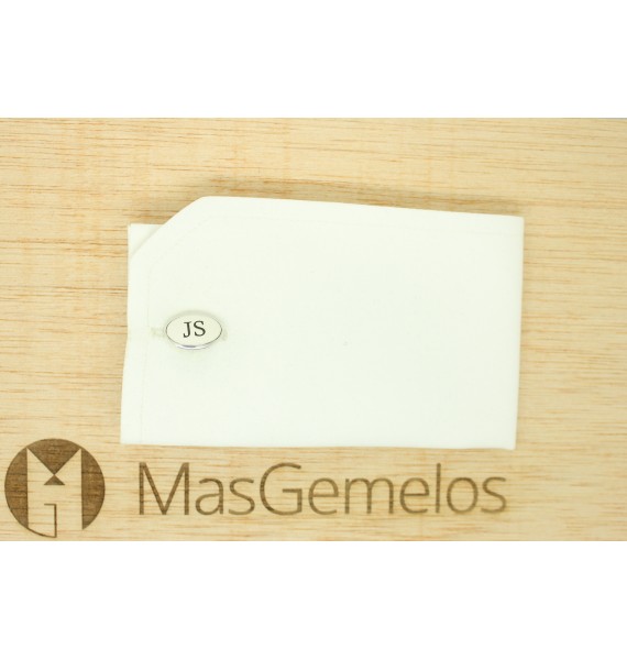 gemelos a medida iniciales JS en plata de ley 925