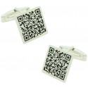 Gemelos Cuadrado con código QR Plata 925