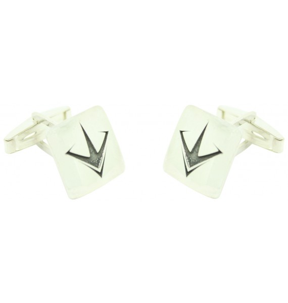 comprar gemelos plata de ley grabados 925 imagen