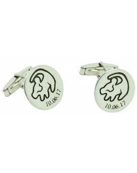 gemelos para camisa imagen simba REY LEON y fecha