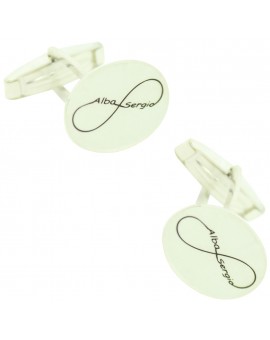 Gemelos Personalizados Infinito nombres Oval Plata 925 