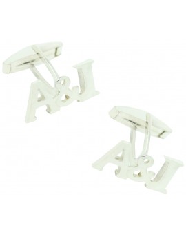 Gemelos tres iniciales unidas Personalizadas Plata 925