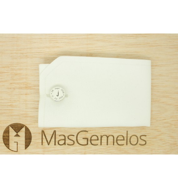 regalar gemelos grabados con fechas e Iniciales plata de ley