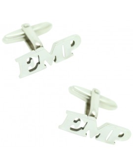 Gemelos tres Iniciales a medida 3D Plata 925