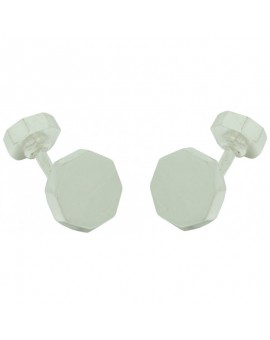 Gemelos Octogonal Rígido Plata 925 
