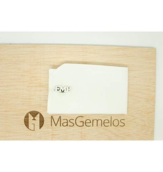 Gemelos para camisa tres Iniciales a medida 3D Plata 925