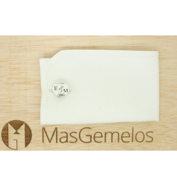 comprar gemelos para boda personalizados plata E and M 