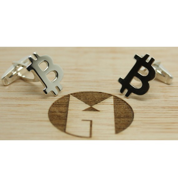 Gemelos camisa BITCOIN Plata de Ley 925 PREMIUM