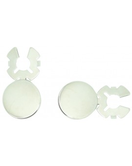 Cubrebotones para camisa Redondo plateado liso