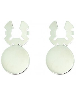 Cubrebotones para camisa Redondo plateado liso 2