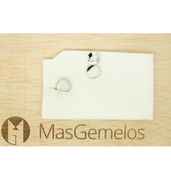 regalar cubrebotones plateados para camisa lisos para hombre