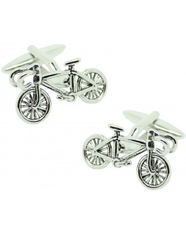 Cufflinks for shirt Silver road bike
